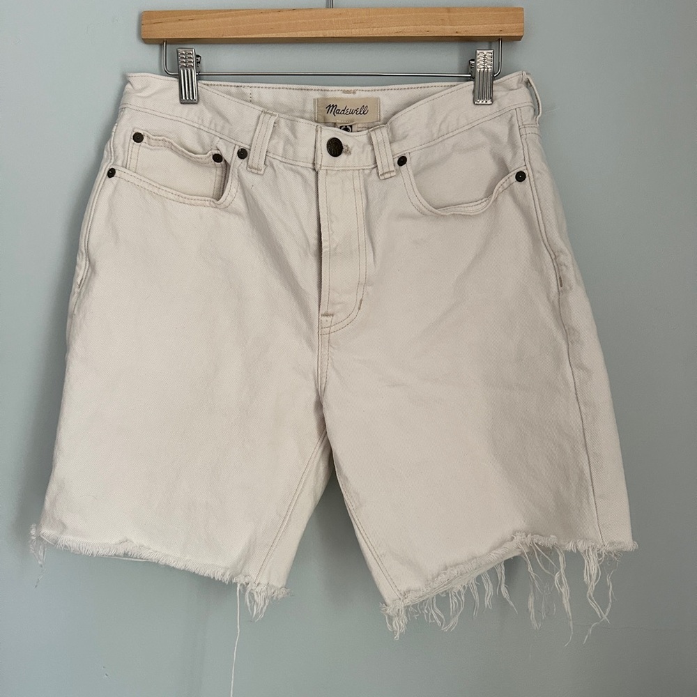 Madewell Cream Denim Shorts